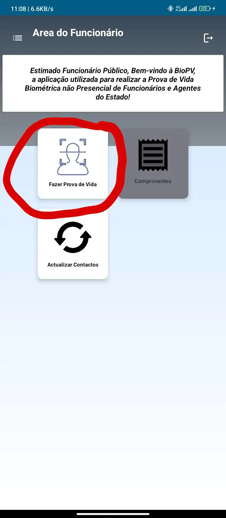 Iniciar o processo de Prova de Vida.
